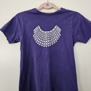 Purple Tee with RBG Lace Collar Graphic